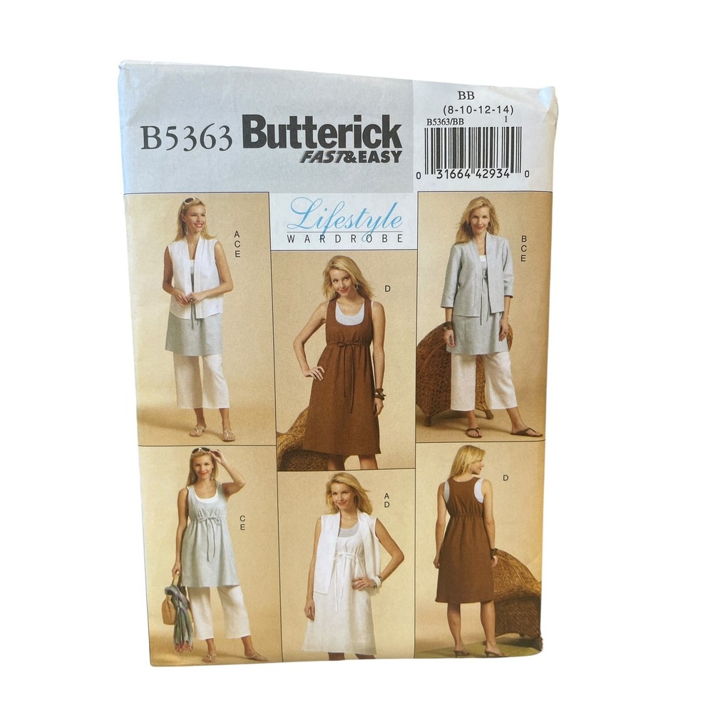 Butterick Sewing Pattern B5363 Misses Size 8-14 Jacket Tunic Dress Pants Easy